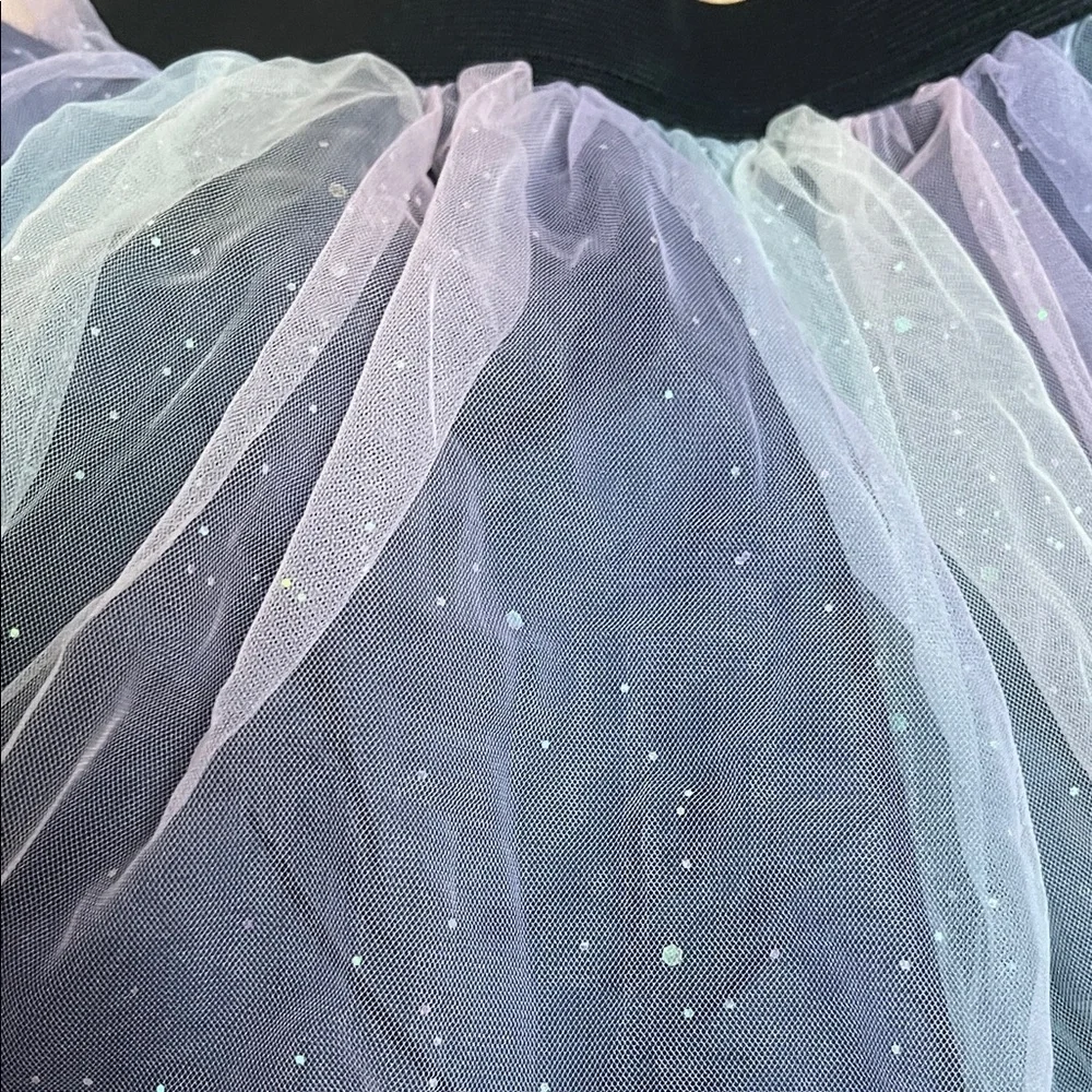 Girls Tulle Tutu Skirt Set Two Piece Velvet Star Rainbow Long Sleeve Dress Sz 4